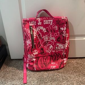 Pink TOTE and CARRY Graffiti Backpack